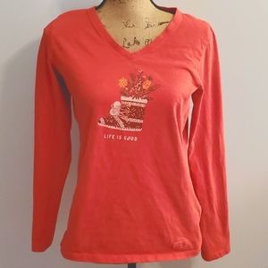 Life is Good Winter Boot Sweater Size Medium